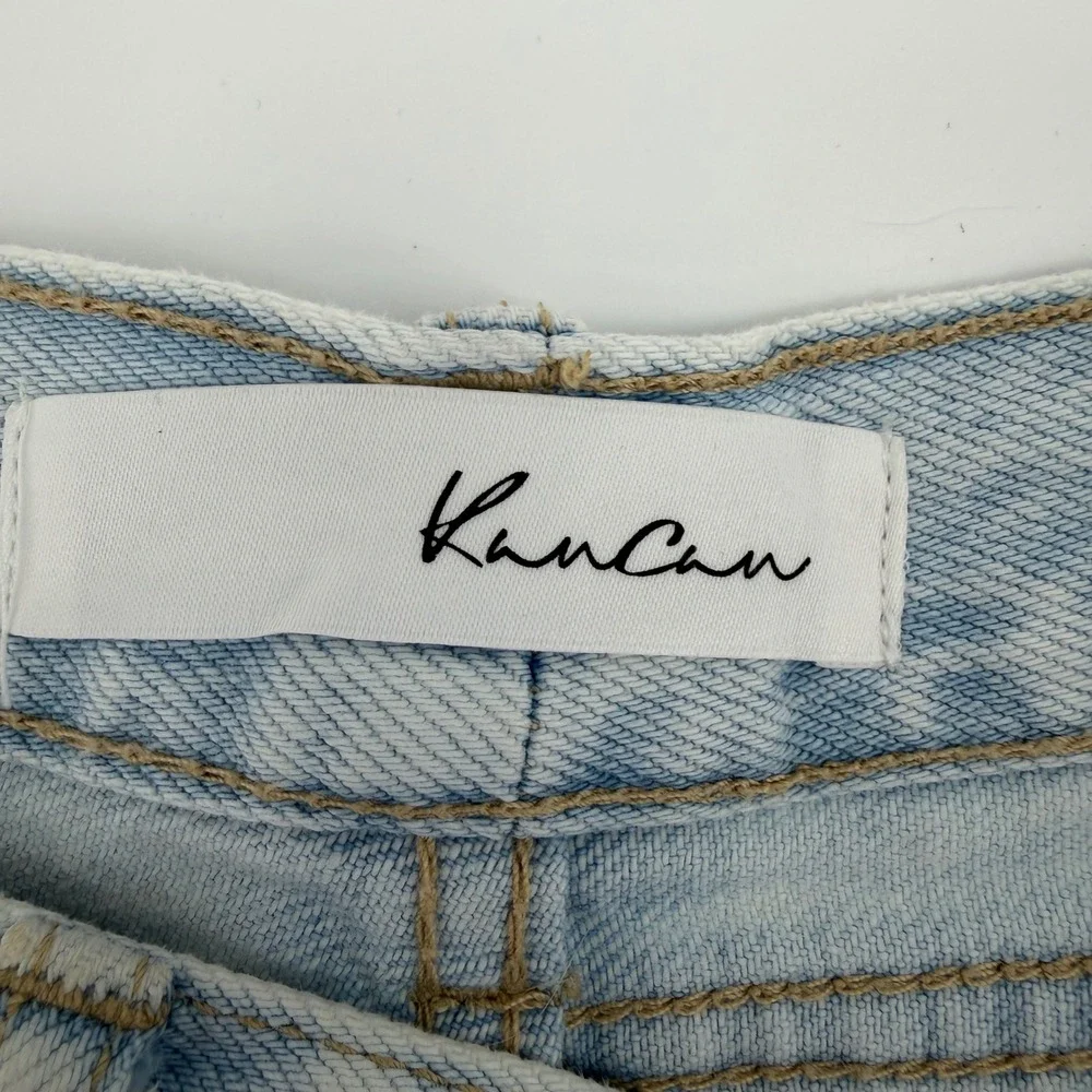 KanCan Jeans Womens 9/28 Light Wash Distressed High‎ Rise Straight Leg Denim - Picture 4 of 11